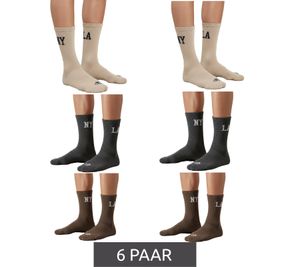 6 Paar SCOTCH & SODA Herren 1/2-Terry High-Quarter-Crew-Socken Alltags-Socken Business-Socken Größe 41-46 SS43513-280 Braun, Beige, Dunkelgrau