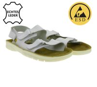 Rutschhemmende hsm Herren und Damen Arbeits-Sandalen ESD-geeignet Echtleder-Schuhe Schutzklasse SRC oder SRA Pantoletten Berufsschuhe Factory Second B-Ware Arzt-Schuhe Weiß