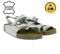 Rutschhemmende hsm Herren und Damen Arbeits-Sandalen ESD-geeignet Echtleder-Schuhe Schutzklasse SRC oder SRA Pantoletten Berufsschuhe Factory Second B-Ware Arzt-Schuhe Weiß