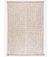 Alfombra Kilim Suave con Flecos, Alfombra para Sala de Estar, Accesorio para el Hogar, Alfombra de Algodón, Alfombra Decorativa 903706 Beige