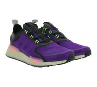 sportliche adidas NMD_V3 Sneaker nachhaltige Lauf-Schuhe für Damen und Herren mit BOOST Dämpfung GW3062 Lila/Schwarz/Grün