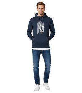 Sweat à capuche Helly Hansen pour homme, en coton, 300 g/m², réf. 79264_590, bleu foncé