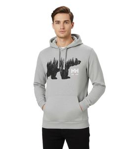 Sudadera con capucha Helly Hansen para hombre, de algodón, 300 g/m², 79264_930 Gris claro