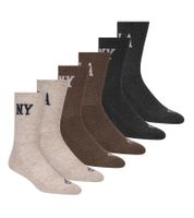 6 Paar SCOTCH & SODA Herren 1/2-Terry High-Quarter-Crew-Socken Alltags-Socken Business-Socken Größe 41-46 SS43513 Braun, Beige, Dunkelgrau oder Schwarz, Grau, Dunkelgrau