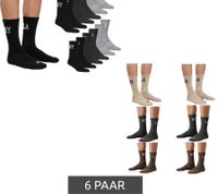 6 Paar SCOTCH & SODA Herren 1/2-Terry High-Quarter-Crew-Socken Alltags-Socken Business-Socken Größe 41-46 SS43513 Braun, Beige, Dunkelgrau oder Schwarz, Grau, Dunkelgrau