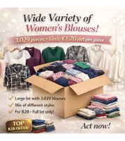Gran variedad de blusas para mujer - 3029 piezas, solo 1,70 € netos cada una