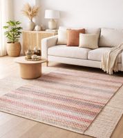 Teppich im Vinateg-Look Wohnzimmer-Teppich Wohnaccessoire Dekoteppich 926728 Braun/Beige/Rot