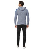 Moderner Herren Strick-Pullover Kapuzen-Sweater Grobstrick-Hoodie Strick-Jacke 13290 Sax-Blau
