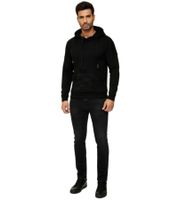 Moderner Herren Strick-Pullover Kapuzen-Sweater Grobstrick-Hoodie Strick-Jacke 13290 Schwarz