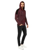 Moderner Herren Strick-Pullover Kapuzen-Sweater Grobstrick-Hoodie Strick-Jacke 13290 Rot
