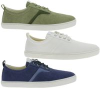 nachhaltige GROUNDIES Barfußschuhe La Paz Herren Low-Top Sneaker mit TrueSense Sohle Canvas Schnür-Schuhe GND-230264 Weiß, Khaki oder Blau