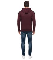 Moderner Herren Strick-Pullover Kapuzen-Sweater Grobstrick-Hoodie Strick-Jacke 13290 Weinrot