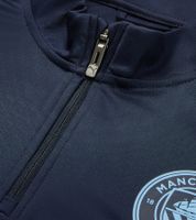 Official PUMA Manchester City Men's 1/4 Zip Hybrid Top, Sustainable Premier League Football Shirt 701228951 002 Navy Blue