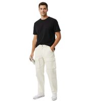 Pantalones cargo elegantes para hombre - Pantalones casuales con múltiples bolsillos, estilo 4 o 2 bolsillos, color beige