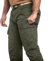 praktische ALPHA INDUSTRIES Agent Herren Cargo-Hose mit 6 Taschen Baumwoll-Hose 158205 Oliv-Grün