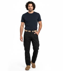 praktische ALPHA INDUSTRIES Agent Herren Cargo-Hose mit 6 Taschen Baumwoll-Hose 158205 Schwarz