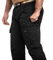 praktische ALPHA INDUSTRIES Agent Herren Cargo-Hose mit 6 Taschen Baumwoll-Hose 158205 Schwarz