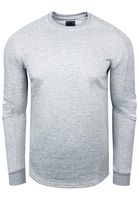 Urban men's sweatshirt with ribbed sleeves, pullover sweater 19056 in pink, gray, or green