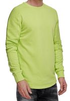 Urban men's sweatshirt with ribbed sleeves, pullover sweater 19056 in pink, gray, or green