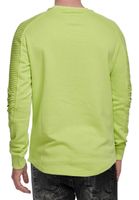 Urban men's sweatshirt with ribbed sleeves, pullover sweater 19056 in pink, gray, or green