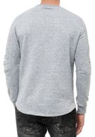 Urban men's sweatshirt with ribbed sleeves, pullover sweater 19056 in pink, gray, or green