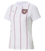 Camiseta oficial de manga larga o corta de PUMA Manchester City para mujer, fabricada en material sostenible, disponible en blanco, naranja, azul, rojo, gris o marrón.