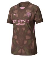 Camiseta oficial de manga larga o corta de PUMA Manchester City para mujer, fabricada en material sostenible, disponible en blanco, naranja, azul, rojo, gris o marrón.