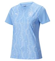 Camiseta oficial de manga larga o corta de PUMA Manchester City para mujer, fabricada en material sostenible, disponible en blanco, naranja, azul, rojo, gris o marrón.