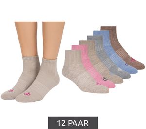 12 Paar SCOTCH & SODA Damen 1/2-Frottee Quarter-Crew-Socken Alltags-Strümpfe Business-Socken Größe 35.5-39.5 SS123620 280 Beige, Rosa, Hellbeige, Grau, Hellblau, Braun