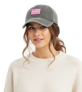 Gorra de béisbol clásica básica ZWILLINGSHERZ con parche del logo, de algodón, visera ajustable, 4603M K25357-4 Verde militar/Gris