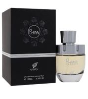AFNAN Rare Carbon Eau de Parfum para hombre, fragancia de cuero especiado, 100 ml, color plata