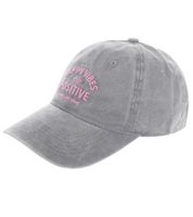 Gorra de béisbol clásica ZWILLINGSHERZ Happy Vibes con la inscripción "Positive Vibes", de algodón, con visera ajustable, 4603M K5403-1 Gris