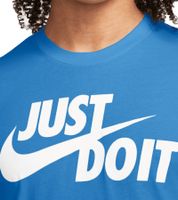 Classic NIKE Sportswear JDI Men's T-Shirt Fitness Shirt "Just Do It" Slogan Cotton Short-Sleeve Shirt AR5006-437 Blue