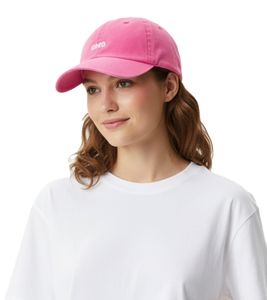 Casquette de baseball classique OMG à double cœur lumineux avec broderie OMG, en coton, visière ajustable, 4603M K258210 Rose fluo