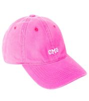 Casquette de baseball classique OMG à double cœur lumineux avec broderie OMG, en coton, visière ajustable, 4603M K258210 Rose fluo