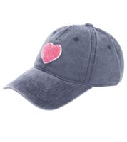 Cappellino da baseball classico ZWILLINGSHERZ con cuore in peluche, in cotone, con visiera regolabile, 4603M K25358-6 Blu Navy