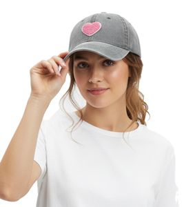 Cappellino da baseball classico ZWILLINGSHERZ con cuore in peluche, in cotone, con visiera regolabile, 4603M K25358-4 Verde militare