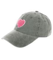 Cappellino da baseball classico ZWILLINGSHERZ con cuore in peluche, in cotone, con visiera regolabile, 4603M K25358-4 Verde militare