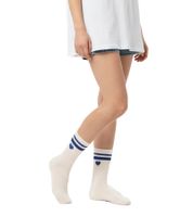 Lot de 10 paires de chaussettes de tennis confortables ZWILLINGSHERZ pour femme, avec broderie cœur, chaussettes de tous les jours, en coton 4603S K248141 Blanc/Bleu