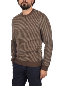 classic BLEND BHCalisto men's chunky knit sweater with crew neck knit sweater 20711925ME-191116 Brown