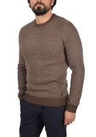classic BLEND BHCalisto men's chunky knit sweater with crew neck knit sweater 20711925ME-191116 Brown