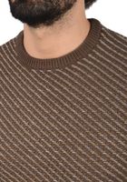 classic BLEND BHCalisto men's chunky knit sweater with crew neck knit sweater 20711925ME-191116 Brown