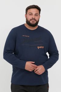 classic BLEND BHDopper BT men's longsleeve with crew neck long-sleeve shirt 20713446ME-194025 Blue