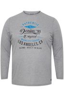 classique BLEND BHDopper BT homme T-shirt manches longues avec col rond T-shirt manches longues homme 20713446ME-200274 Gris