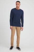 classic BLEND BHPullover men's chunky knit sweater with crew neck knit sweater 20712645-194024 Blue
