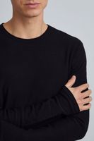 klassischer 11 PROJECT PRFriko Herren Feinstrickpullover mit Rundhals Strickpullover 20714436ME-194007 Schwarz