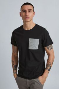 classic BLEND BHBenedikt men's T-shirt with crew neck shirt 20714408ME-194007 Black