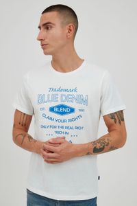 classic BLEND BHAdam men's T-shirt with crew neck shirt 20714404ME-110602 White
