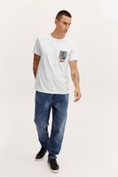 classic BLEND men's T-shirt with crew neck shirt 20714914-110602 White