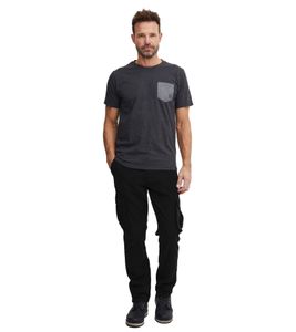 klassische FQ1924 FQHarris Herren Cargohose mit Knopf und Reißverschluss Freizeithose 21900476-ME-193911 Schwarz